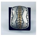 Navajo Sterling Silver 12k GF Cowboy Belt Buckle