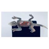 Old Pawn Navajo Sterling Silver Lizard Brooch