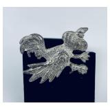 Fighting Gamecock Sterling Silver Brooch