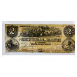 1855 $2 Note Central Bank of Tennessee