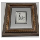 Ace Powell Etching Owl on Buffalo Skull