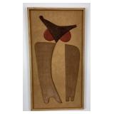 Mid Century Klara Sever Leather Wall Sculpture