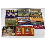Lot of Antique Fruit Box and Can Labels