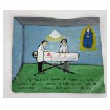 Mexican Folk Art Medical Doctor Painting on Tin
