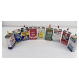 Lot of Handy Oiler Tin Cans Texaco Unico Penn