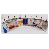 Lot of Handy Oiler Tin Cans Mobil Shell Conoco