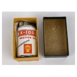 Shell Motor Oil Can Lighter X-100 New in Box