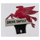 Mobil Oil Drive Safely License Plate Topper