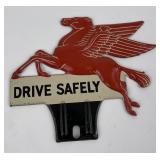Mobil Oil Drive Safely License Plate Topper