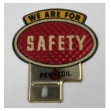 Pennzoil Safety License Plate Topper