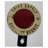 Brilliant Bronze Drive Safely License Plate Topper