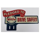 Woco Pep Oil Drive Safely License Plate Topper