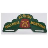 Shriners Billings Montana License Plate Topper