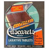 Chocolate Cascarets Laxatives Store Display Sign
