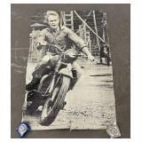 Vintage Man on Motorcycle Poster