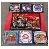 Vintage Harley Davidson Motorcycle Bandana Blanket