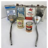 Lot of Oil Cans Mobil Ford Eveready 66