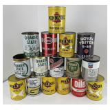 Lot of Oil Cans Union 76 Quaker State Chevron