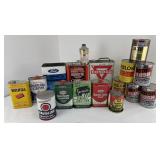 Lot of Oil Cans Conoco Ford Texaco Gulf
