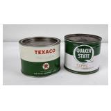 Lot of Oil Grease Cans Texaco Quaker State