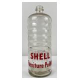 Shell Oil Furniture Polish Glass Bottle