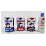 Lot of Mustang Oil Cans Mobil Lotion Bottle