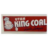 Utah King Coal Porcelain Sign