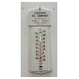 Crown Oil Company Advertising Thermometer