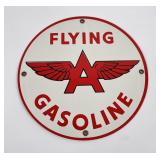 Flying A Gasoline Pump Porcelain Sign