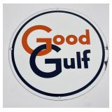 Good Gulf Oil Gas Pump Plate Sign Porcelain