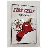 Texaco Fire Chief Gasoline Porcelain Sign
