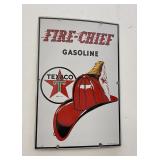 Texaco Fire Chief Gasoline Porcelain Sign
