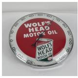 Wolfs Head Glass Bubble Advertising Thermometer