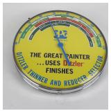 Ditzler Glass Bubble Advertising Thermometer
