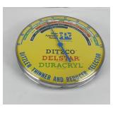 Ditzler Glass Bubble Advertising Thermometer