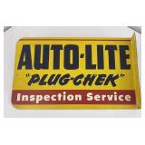 Auto Lite Plug Chek Sparkplug Flange Sign