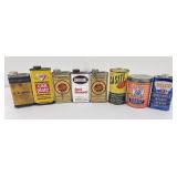 Lot of Auto Wax Varnish Gas Oil Cans
