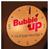 Bubble Up Pam Glass Lighted Advertising Clock