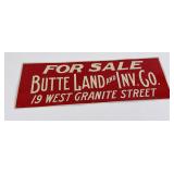 Butte Montana Land Real Estate Sign
