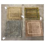 Lot of 4 Tibetan Wool Floor Mats