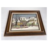 H. Hargrove Oil on Canvas Town Painting