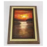 Lake Placid Oil on Board Painting