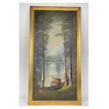 Harry L. Lopp Glacier Park Montana Oil on Board