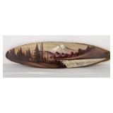 Painting on Log Mt Hood Washington Signed Morgan