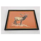 Bill Chapman Gouache Painting Montana Bull Elk