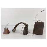 Lot of 3 Antique Montana Ranch Cow Bells