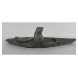 Soapstone Alaskan Eskimo Canoe Carving