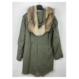 Reversible Coyote Trimmed Fur Jacket