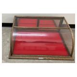 Antique Henry Pauk & Son Curved Oak Showcase