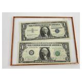 Pair of $1 Notes 1957A Silver Certificate 1963B